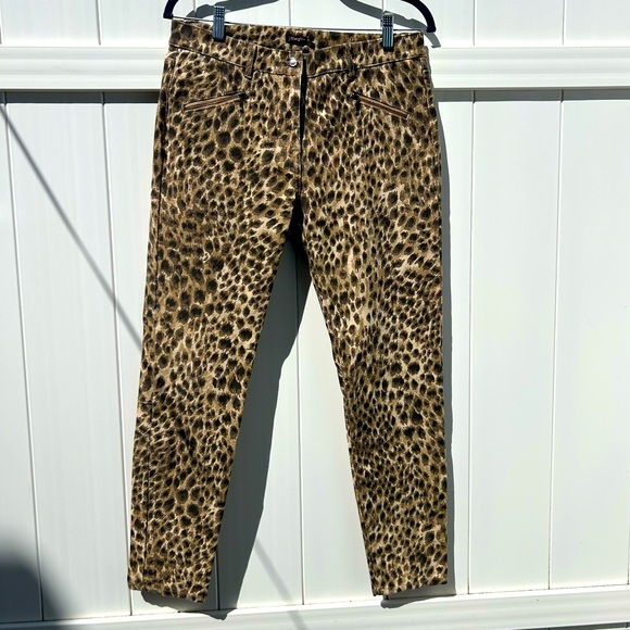 J. McLaughlin Denim - J. McLaughlin Cheetah Print Zippered Ankle Brown & Tan Jeans | Size 10